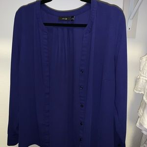 Blue APT 9 Button Down Blouse
